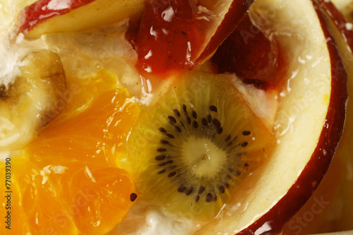 Pie with strawberry and kiwi photo