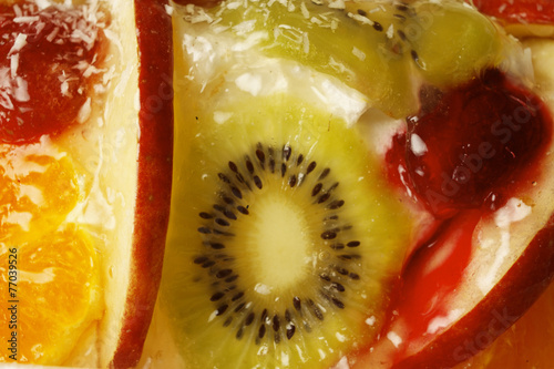 Pie with strawberry and kiwi photo