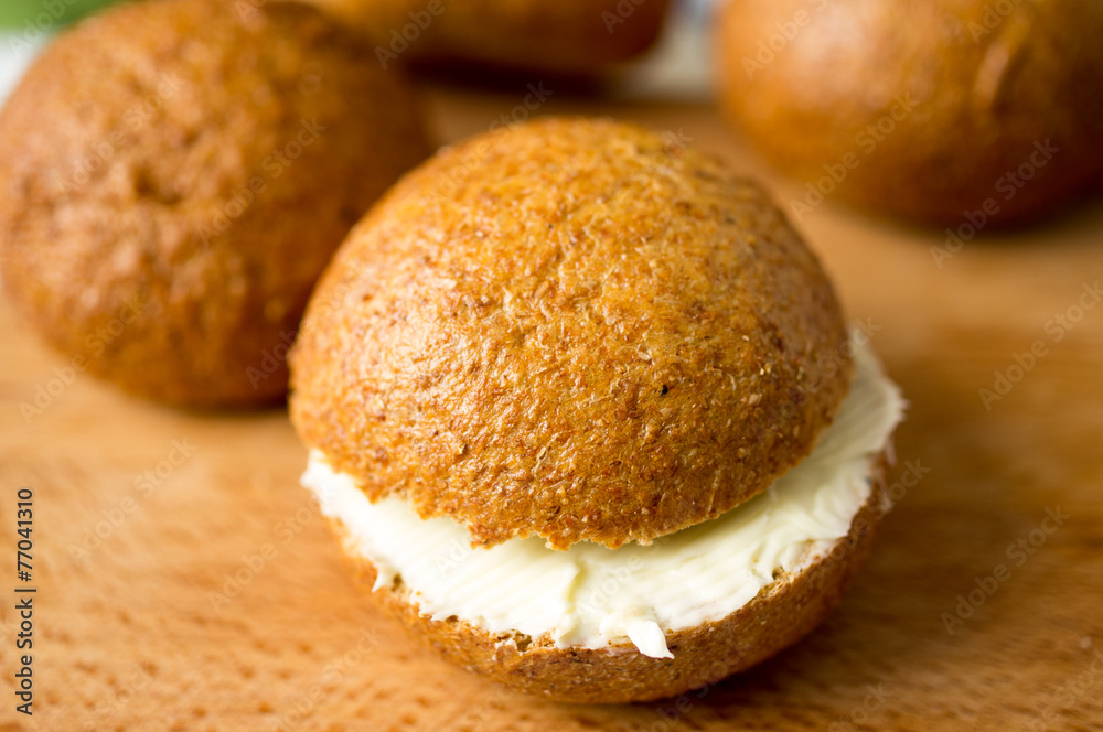 Bun with butter Bun with butter