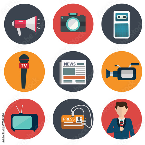 Set of vector journalism icons.