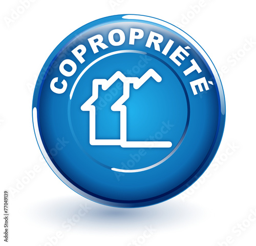 copropriété sur bouton bleu