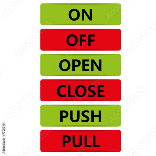 set of six on off open close push pull switches