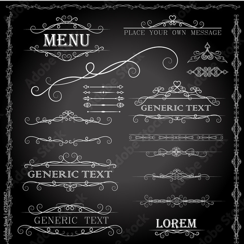 Calligraphic design elements and page decoration - vector set