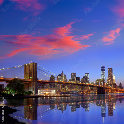Obrazy Most Brookliński  brooklyn-bridge-sunset-new-york-manhattan