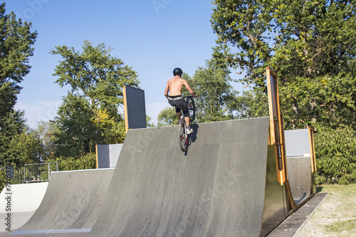 Biker on the ramp