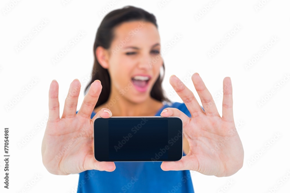 Pretty brunette taking a selfie Pretty brunette taking a selfie