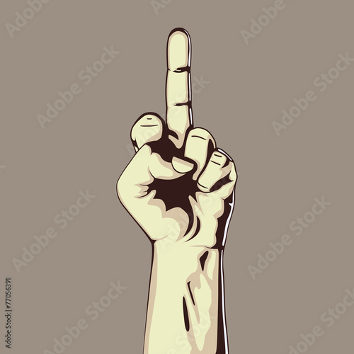 Hand in middle finger sign