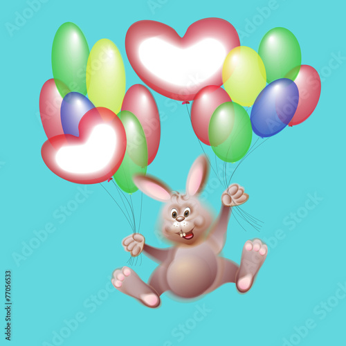 Rabbit flies on the balloons © 01elena10
