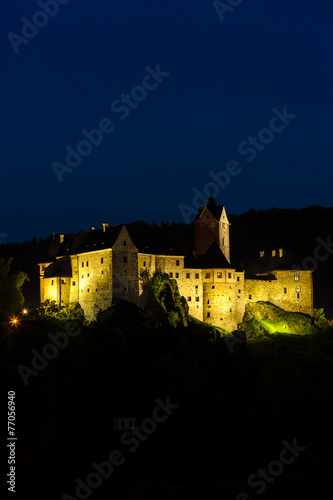 Loket Castle at night, Czech Republic