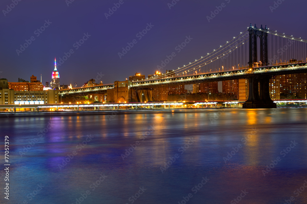 Manhattan Bridge sunset New York  USA