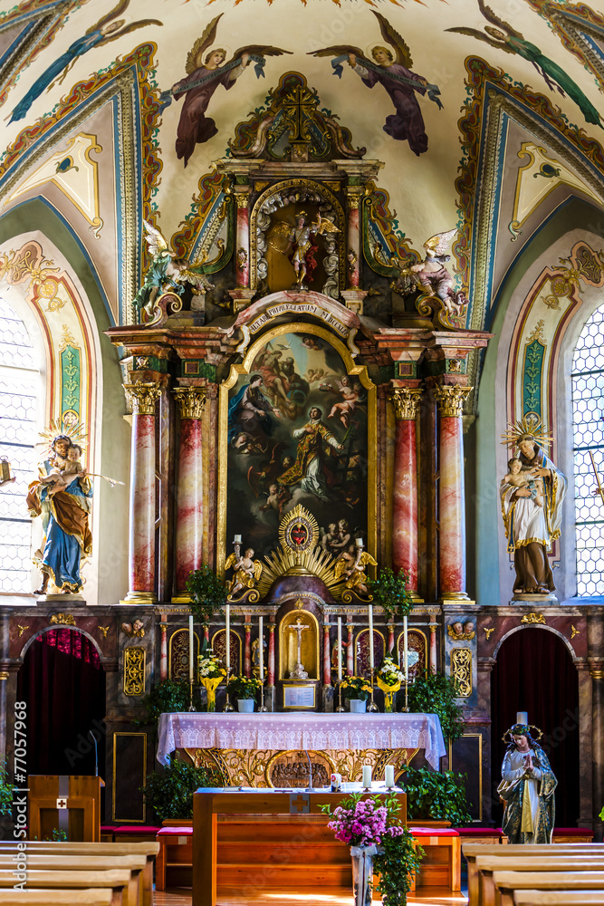 interior of church, Tosens, Tyrol, Austria