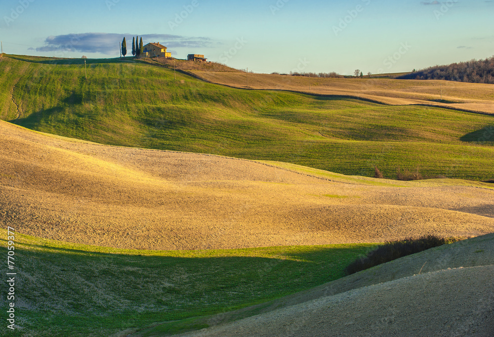 Obraz premium Beautiful Tuscany fields and landscape