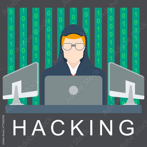 hacking concept flat icon