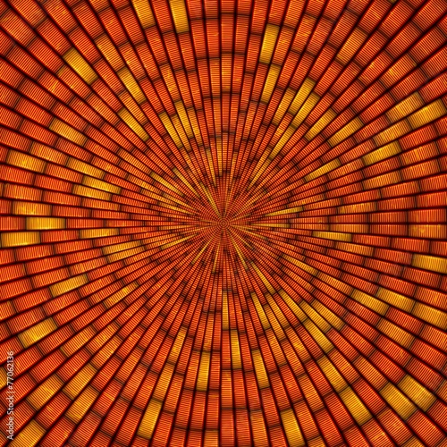 Abstract yellow orange centrical tiles background