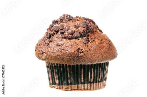 Muffin chocolate isolated