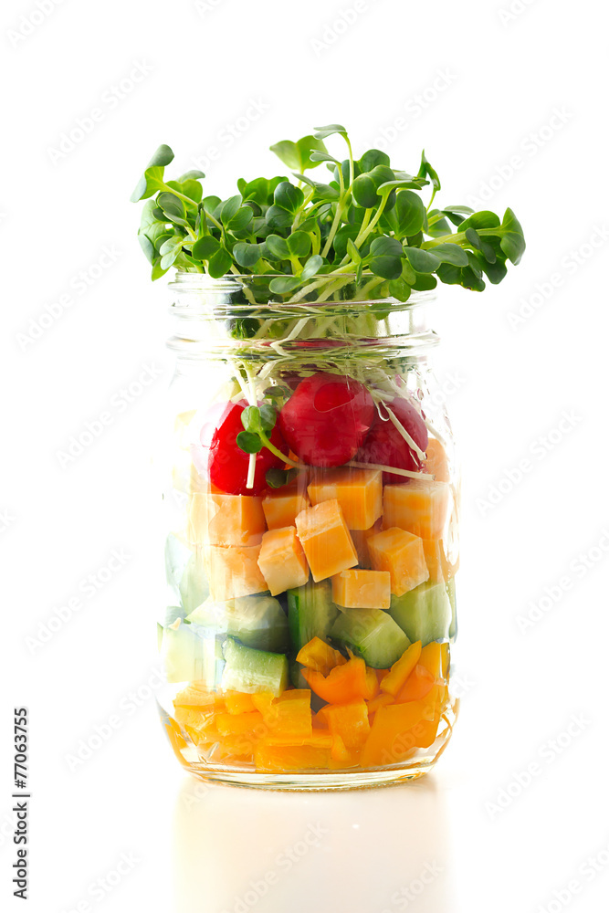 fresh colorful salad in the jar fresh colorful salad in the jar
