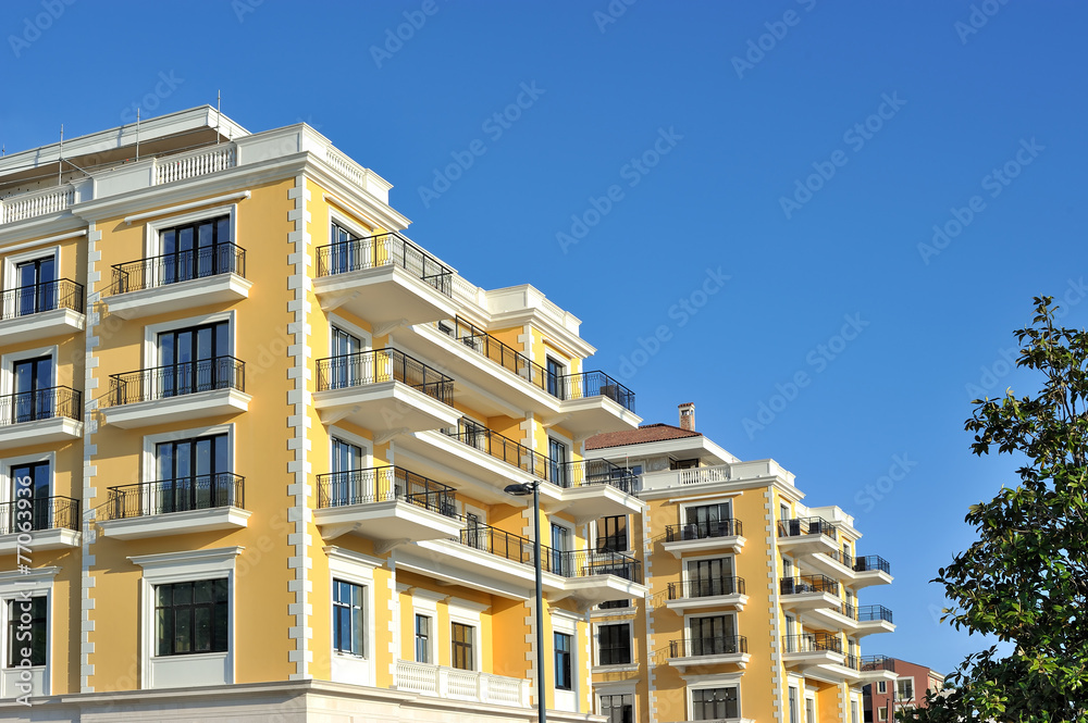 Luxury building with blue sky