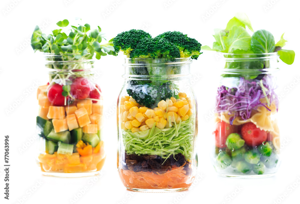 fresh colorful salad in the jar fresh colorful salad in the jar