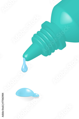 Illustration of green eye dropper bottle isolated