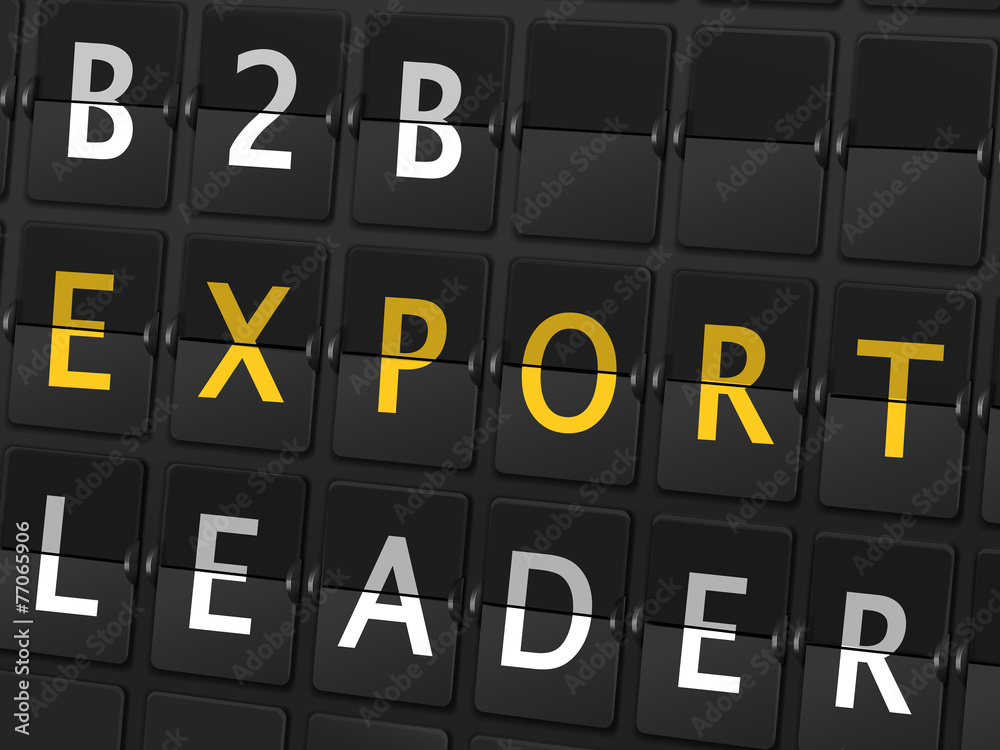 B2B export leader words on airport board Stock Vector | Adobe Stock