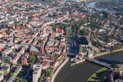 POLAND, OPOLE - AUGUST 19, 2012: Aerial view of Opole city cente © mariusz szczygieł