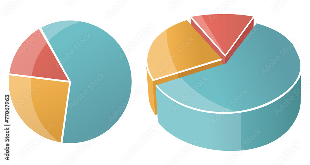 Obraz premium Illustration of business pie chart graph