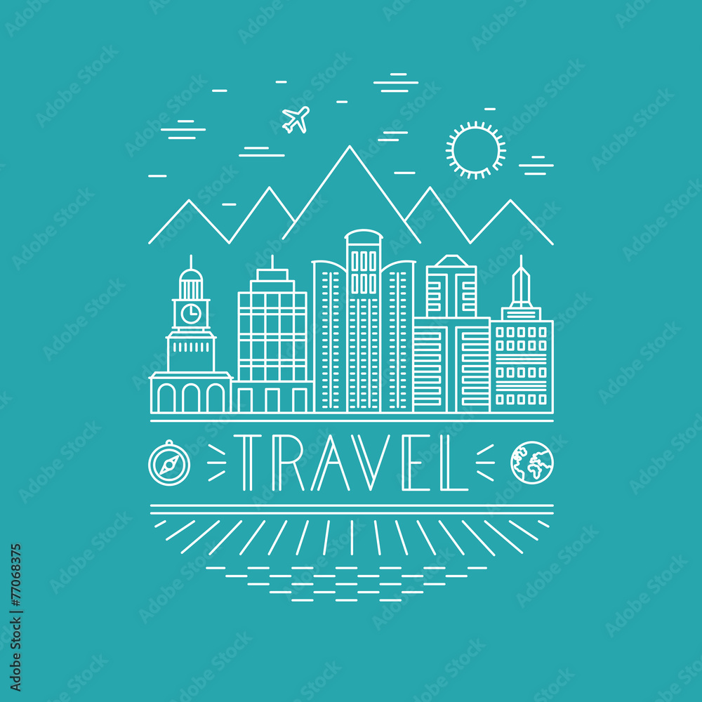 Vector travel poster design template