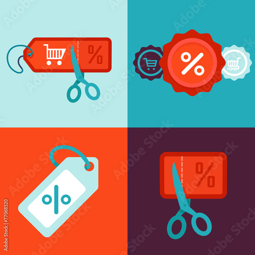 Vector discount and sale concept in flat style