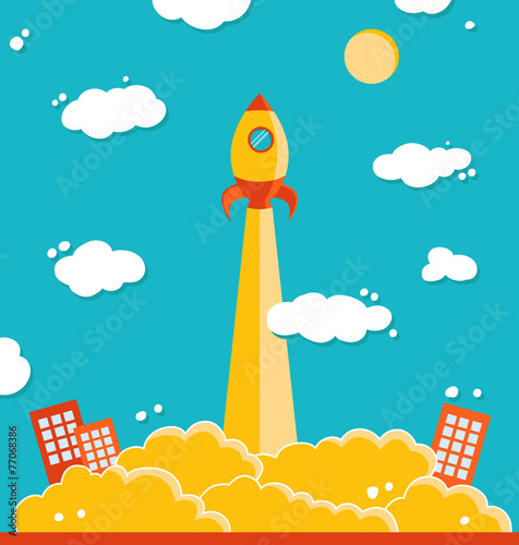 Illustration of vector rocket