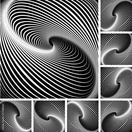 Illusion of whirl movement. Abstract background.