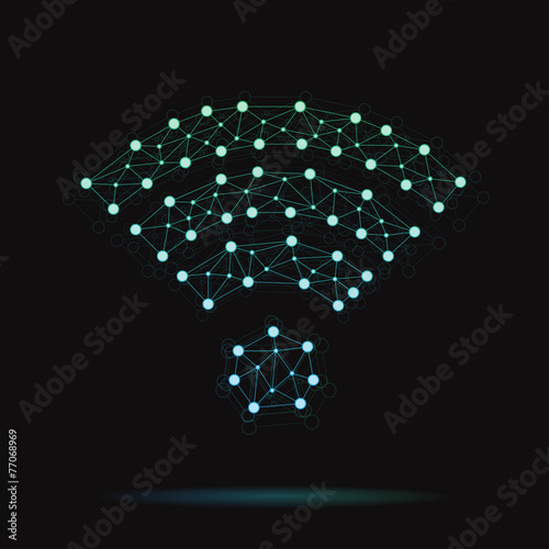 Illustration of modern vector atomic wireless icon