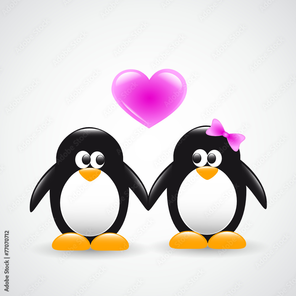 Naklejka premium verliebte pinguine