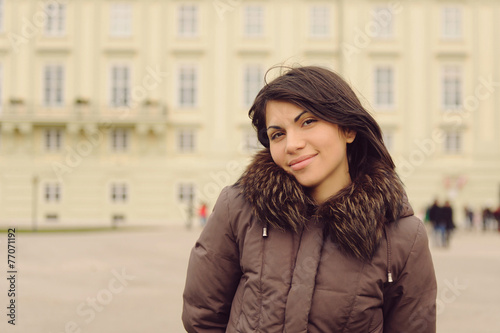 Smiling Woman with Fur Collar © photographmd