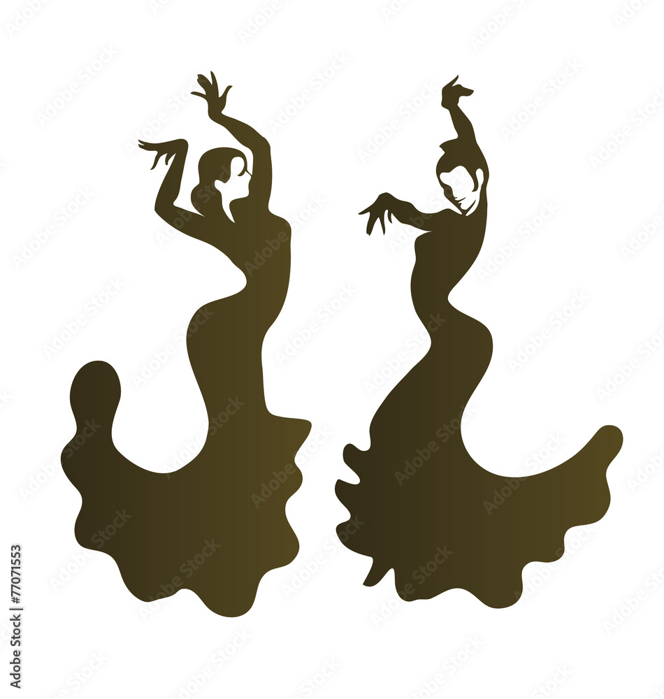Fototapeta premium Young passionate woman dancing flamenco