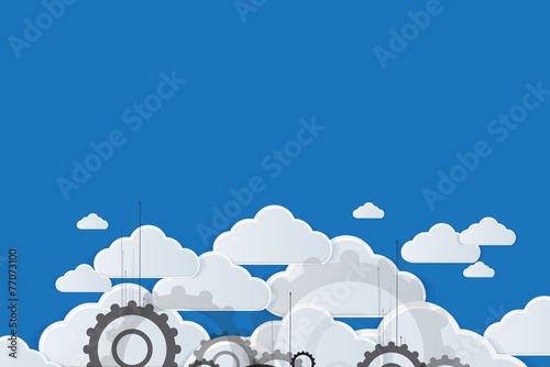 Integration technology with nature, sky. Best ideas for Business