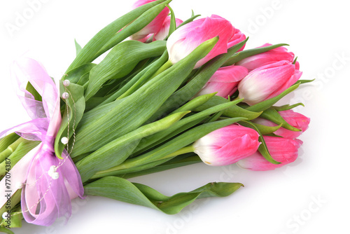 bouquet of pink tulips