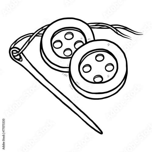 needle and buttons