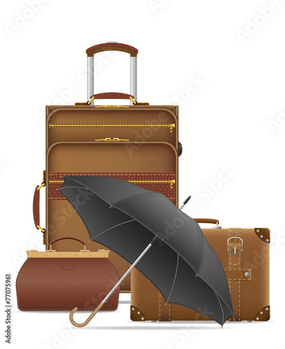 set icons travel bags vector illustration