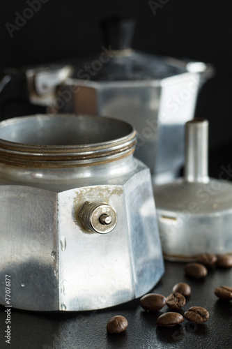 Closeup of the Pressure Safety Valve on the Italian Coffee Maker