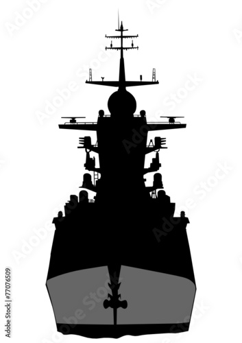 Warship on sea