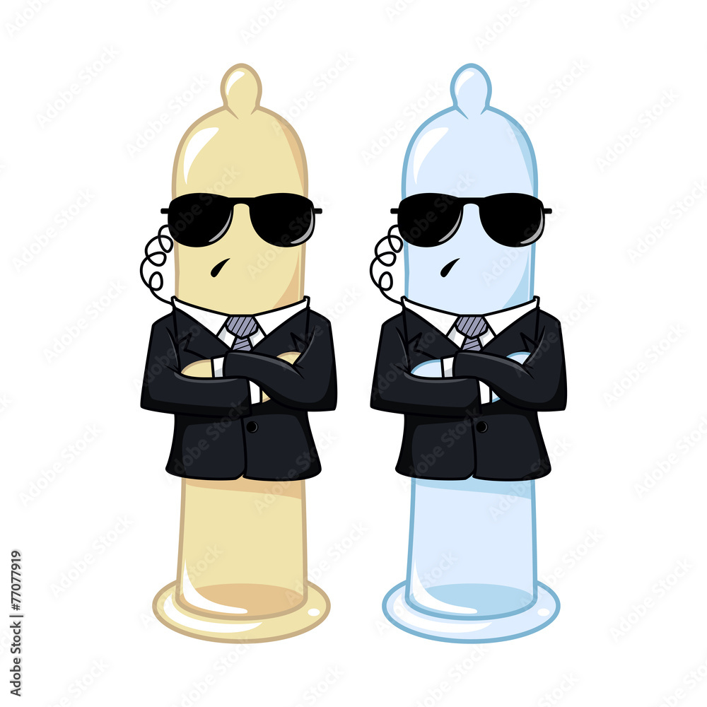 Obraz premium Condom protection, vector, isolated white background