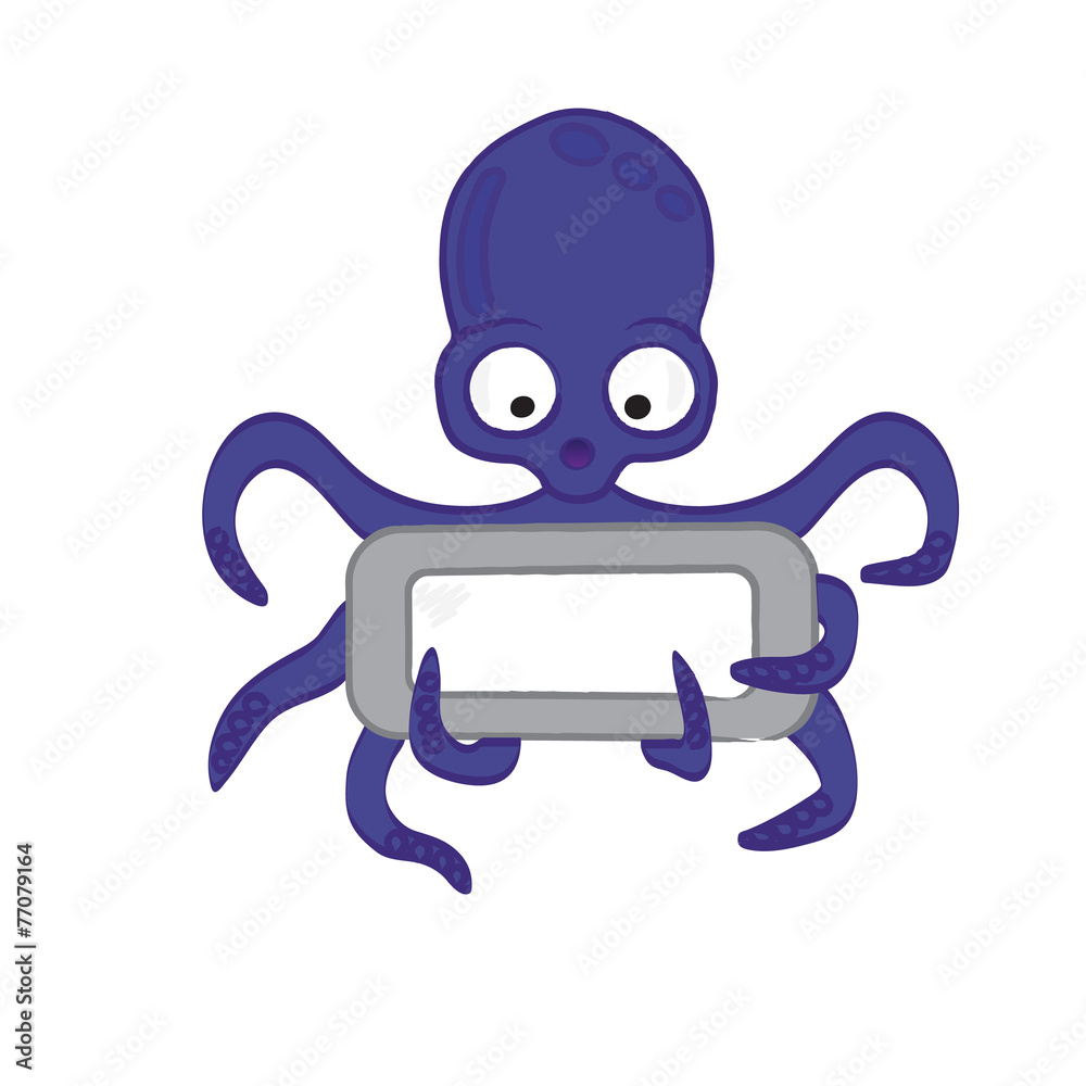 Cute octopus cartoon with frame Cute octopus cartoon with frame