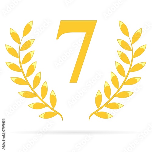 Lauriers 7 gold sur fond blanc