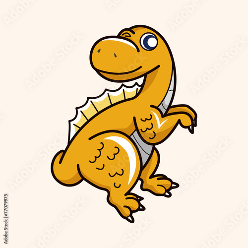 dinosaur cartoon theme elements vector eps