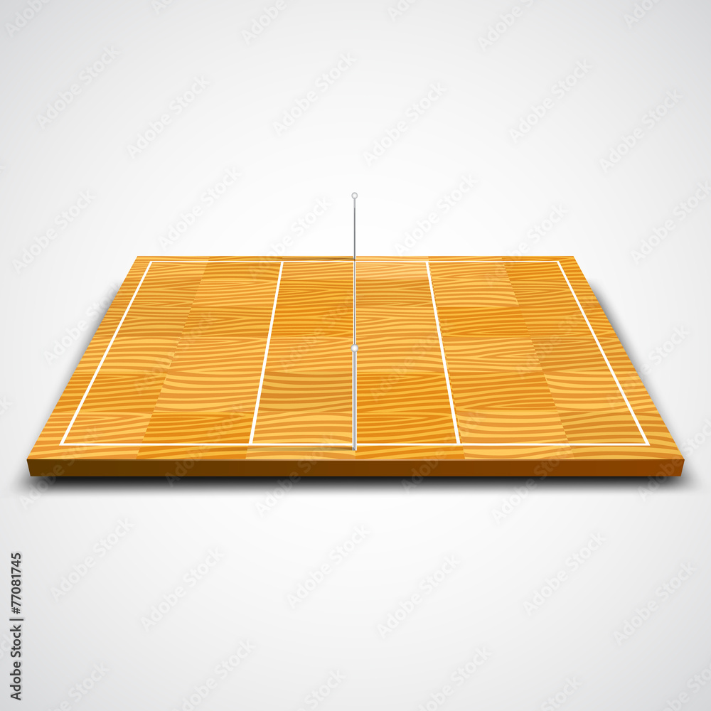 Clear 3d volleyball field. Vector illustration