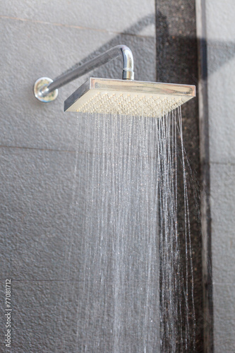 water from rain shower outdoor