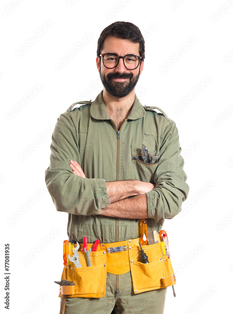 mechanic with glasess mechanic with glasess