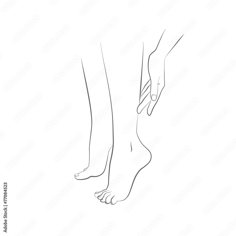 Beautiful womans female legs and hand vector Beautiful womans female legs and hand vector