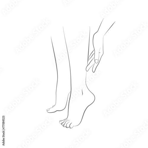 Beautiful womans female legs and hand vector