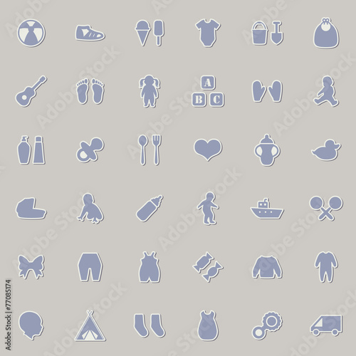 vector set baby icons  child symbol  boy and girl toys